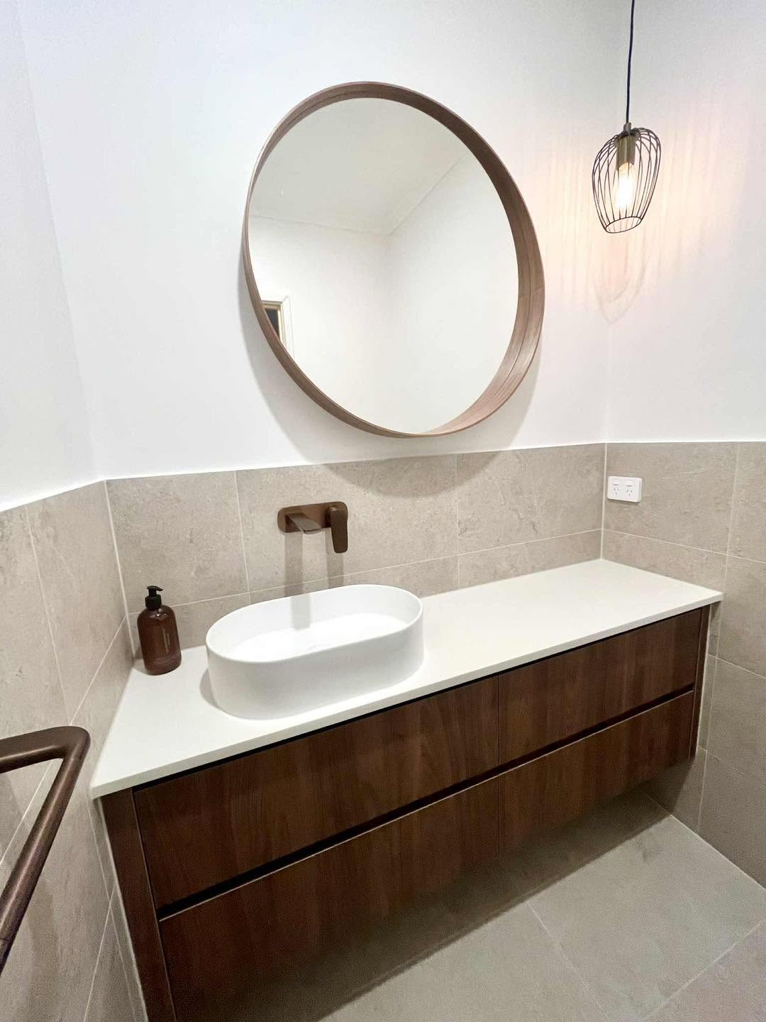 Timber Vanity Feature Bathroom