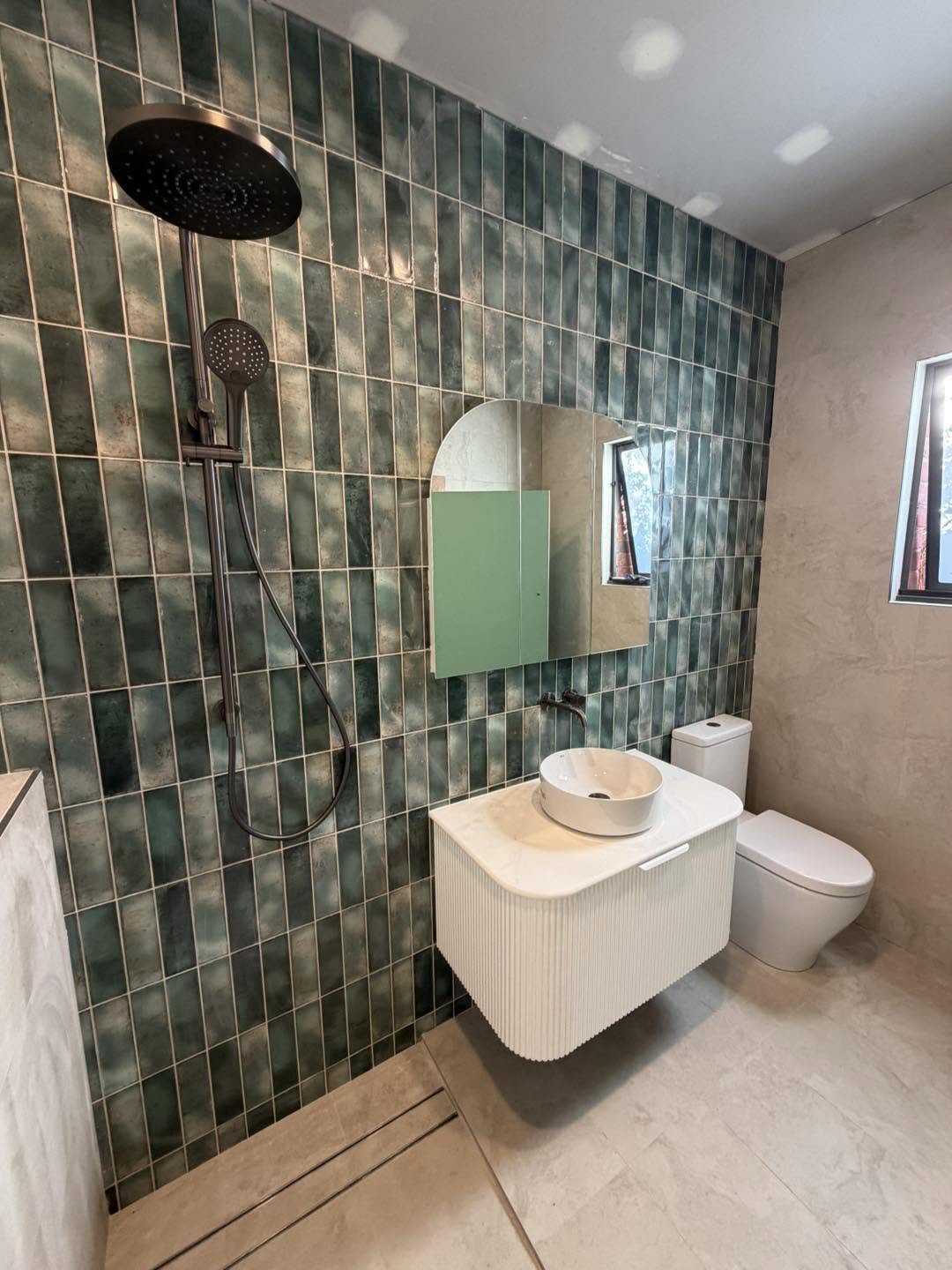 Deep Green Feature Bathroom
